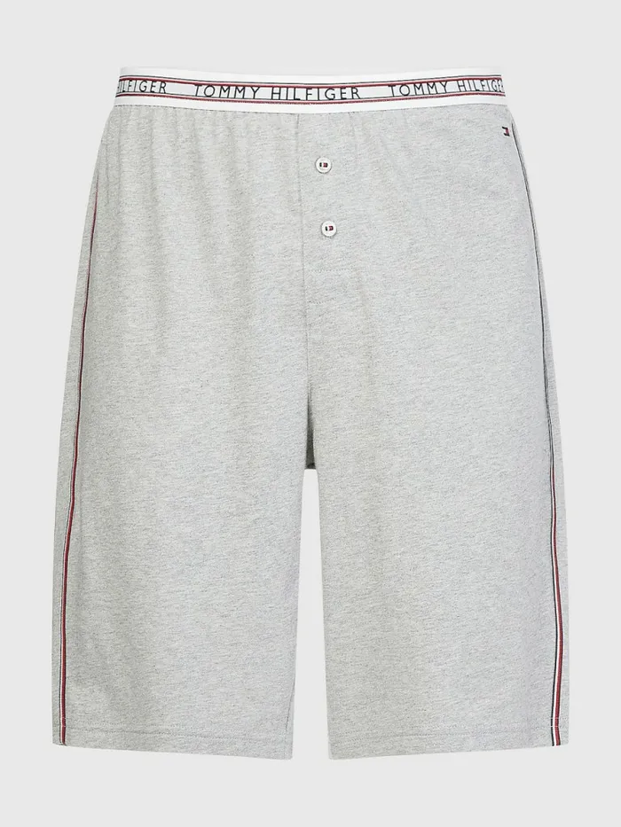 Tommy Hilfiger Signature Tape Waistband Pyjama Short Light Grey Heather Mens Loungewear and Nightwear