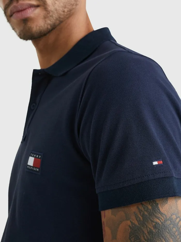 Tommy Hilfiger Signature Undercollar Slim Fit Polo Desert Sky Mens Polo Shirts Gift Ideas