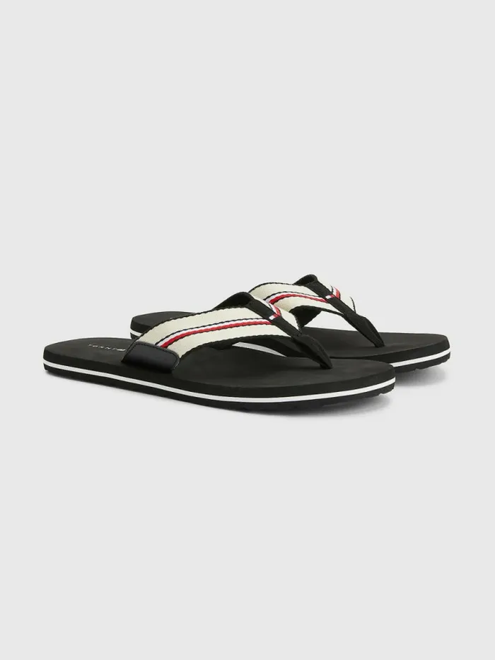 Tommy Hilfiger Signature Webbing Strap FlipFlops Ecru Mens Sandals Sliders and Flip Flops Near Me Tommy Hilfiger Signature Webbing Strap FlipFlops Ecru Mens Sandals Sliders and Flip Flops Near Me