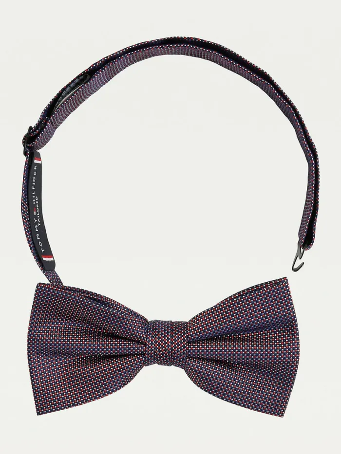 Tommy Hilfiger Silk Jacquard Micro Dot Bow Tie NavyRedWhite Mens Ties and Pocket Squares Tommy Hilfiger Silk Jacquard Micro Dot Bow Tie NavyRedWhite Mens Ties and Pocket Squares