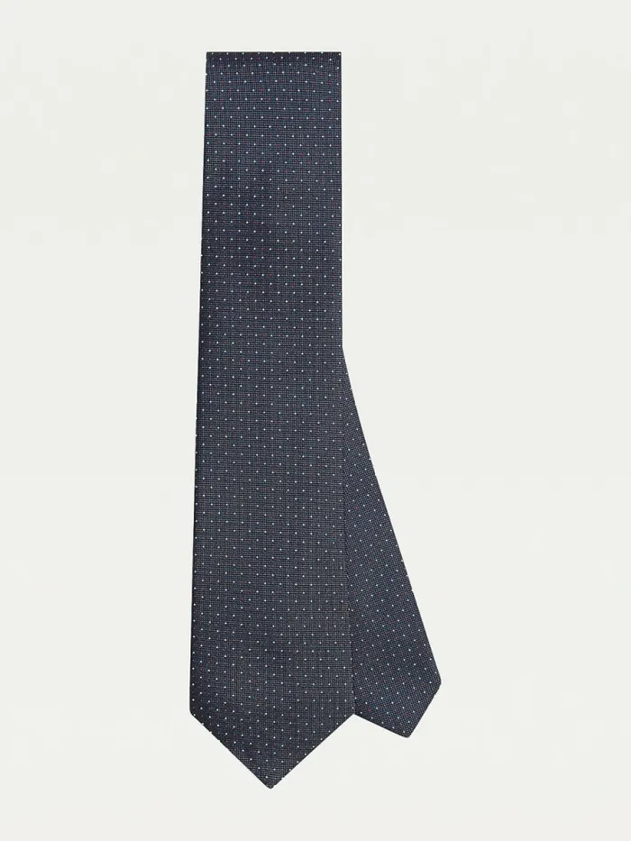 Tommy Hilfiger Silk Micro Dot Tie NavyRedWhite Mens Ties and Pocket Squares