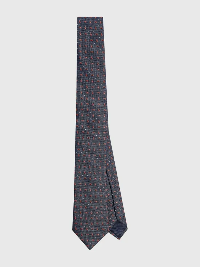 Tommy Hilfiger Silk Paisley Tie RedNavyWhite Mens Ties and Pocket Squares