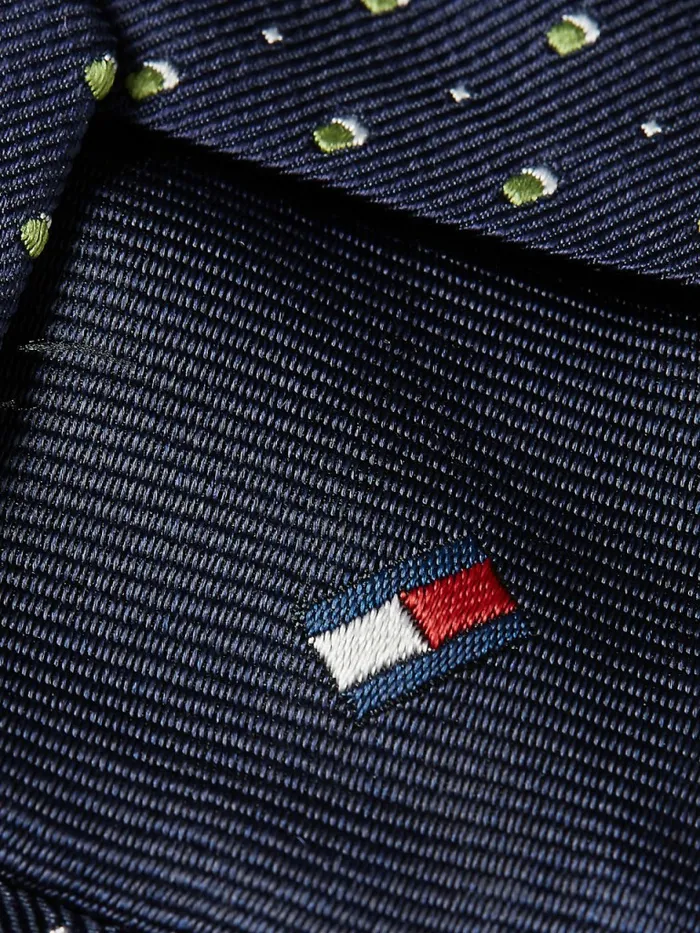 Tommy Hilfiger Silk Polka Dot Tie GreenNavyWhite Mens Ties and Pocket Squares