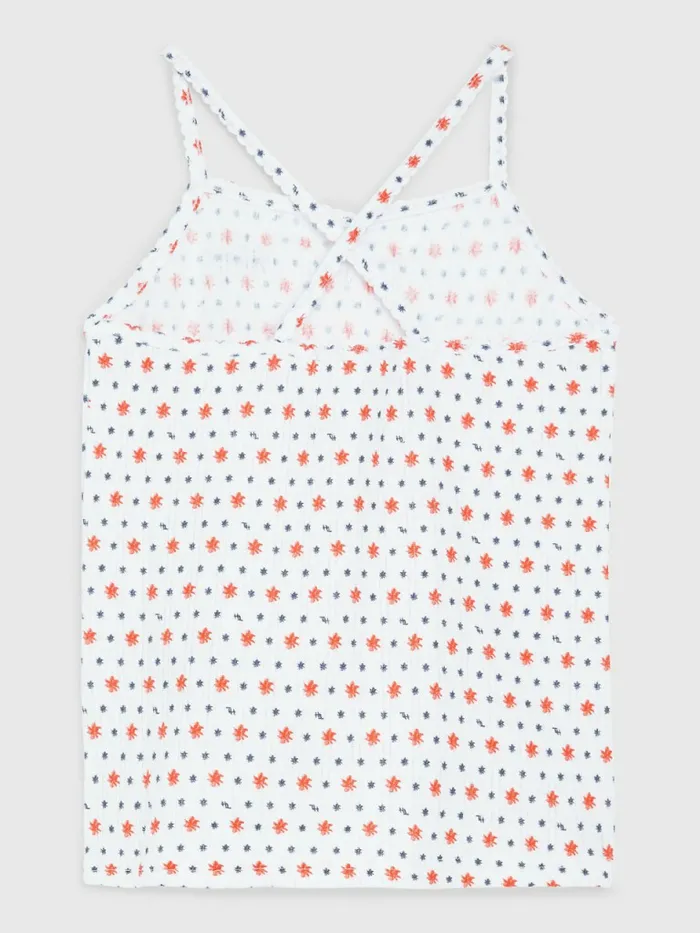 Tommy Hilfiger Sleeveless Vest And Shorts Pyjama Set Ditsy Paint FloralDesert Sky Girls Underwear and Socks For Sale