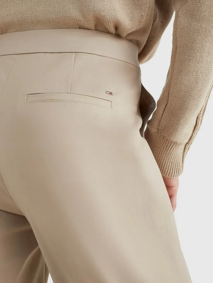 Tommy Hilfiger Slim Ankle Trousers Beige Womens Trousers