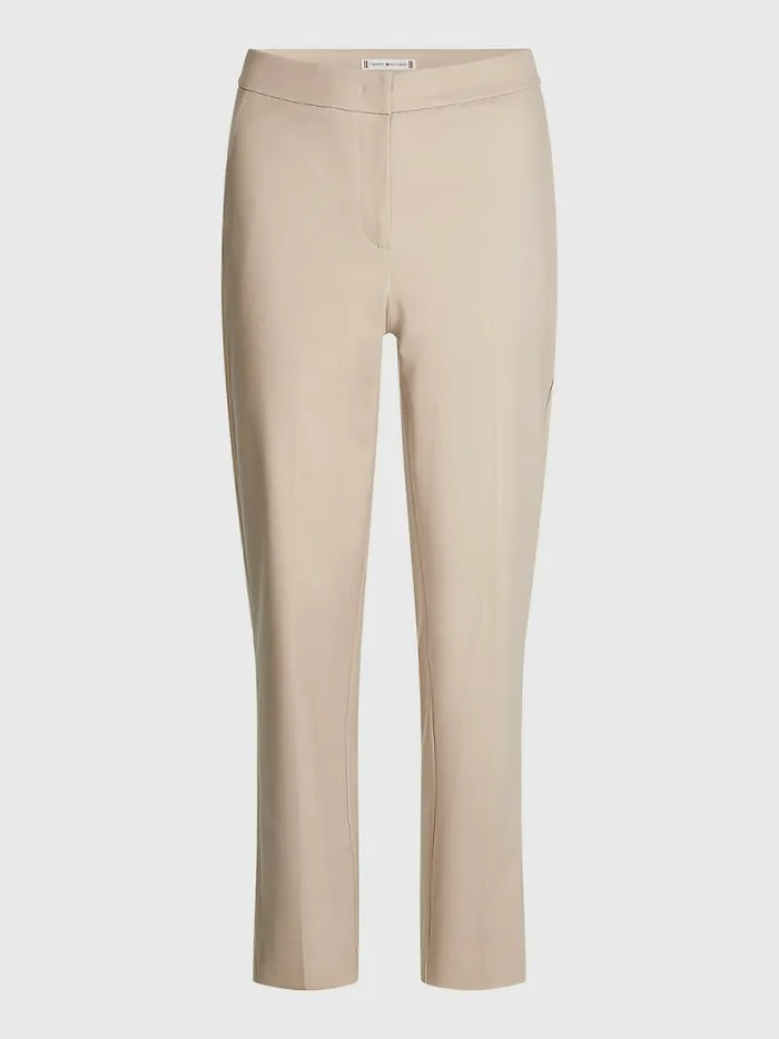 Tommy Hilfiger Slim Ankle Trousers Beige Womens Trousers