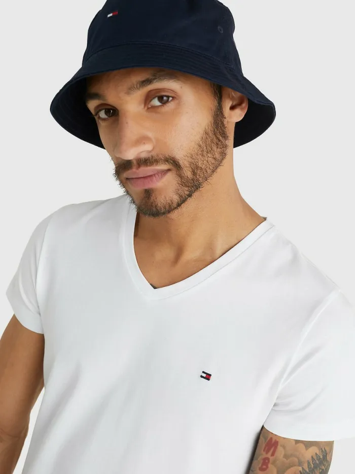 Tommy Hilfiger Slim Fit Cotton TShirt Bright White Mens TShirts Cheap On Sale