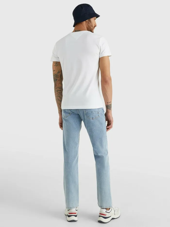 Tommy Hilfiger Slim Fit Cotton TShirt Bright White Mens TShirts Cheap On Sale