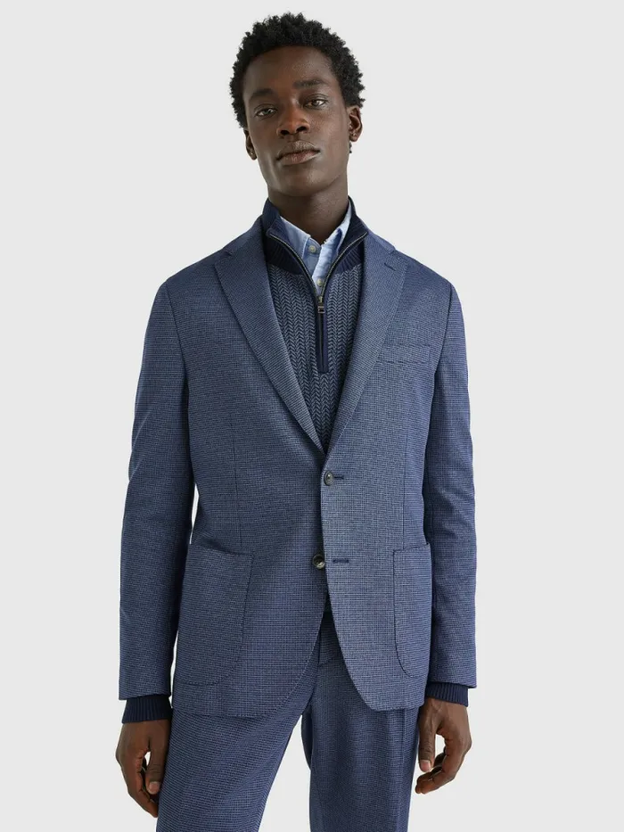 Tommy Hilfiger Slim Fit Jersey Blazer Blue Mens Blazers