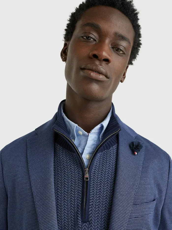 Tommy Hilfiger Slim Fit Jersey Blazer Blue Mens Blazers