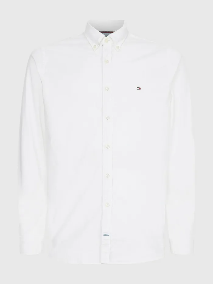 Tommy Hilfiger Slim Fit Oxford Shirt Bright White Mens Essentials