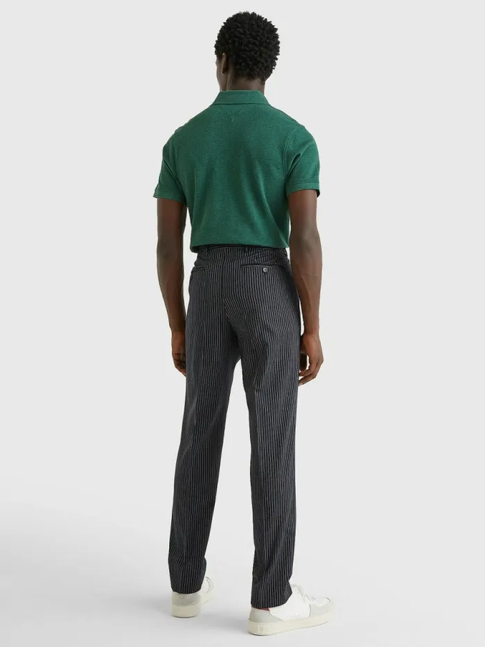 Tommy Hilfiger Slim Fit Pinstripe Trousers Blue Mens Trousers