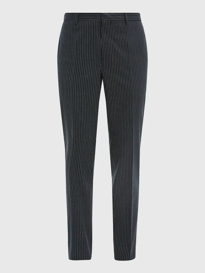 Tommy Hilfiger Slim Fit Pinstripe Trousers Blue Mens Trousers