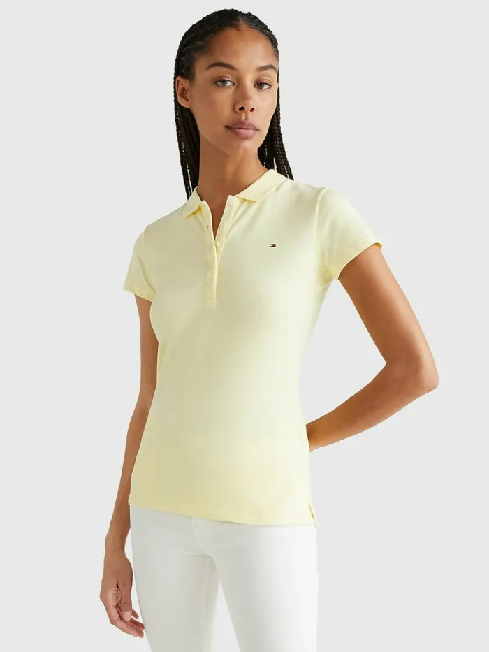 Tommy Hilfiger Slim Fit Polo Lemon Twist Womens Polo Shirts Sale