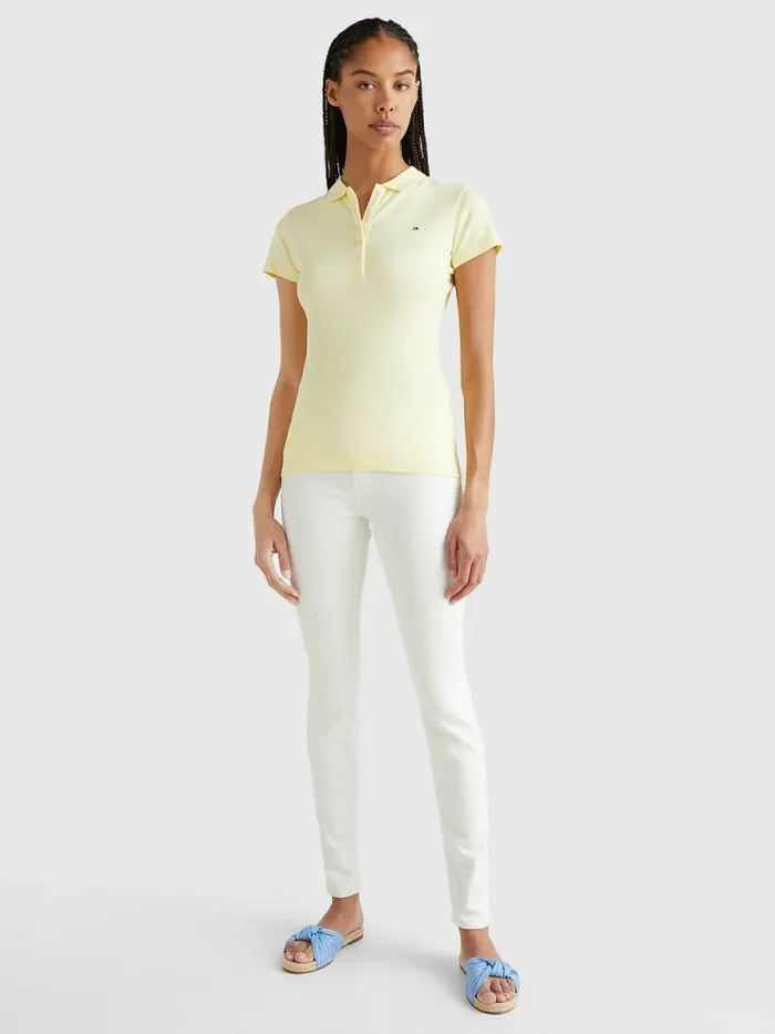 Tommy Hilfiger Slim Fit Polo Lemon Twist Womens Polo Shirts Sale