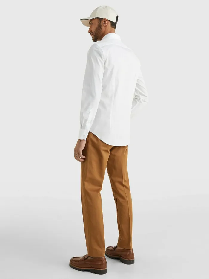 Tommy Hilfiger Slim Fit Poplin Shirt Bright White Mens Shirts Cheap On Sale