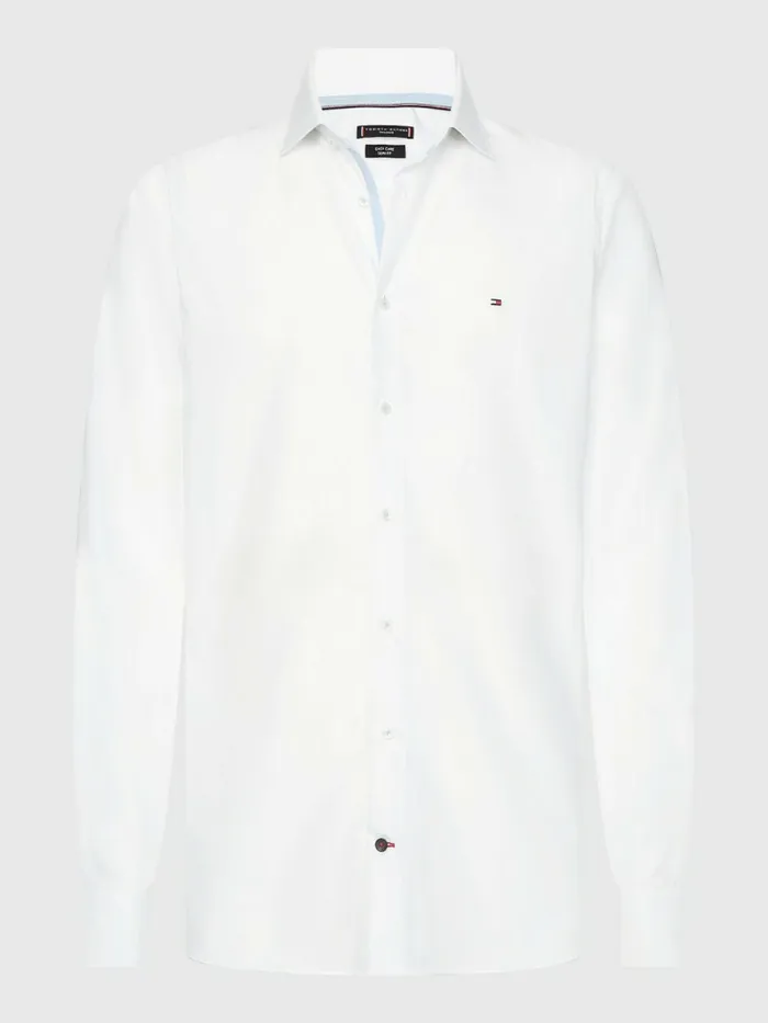 Tommy Hilfiger Slim Fit Poplin Shirt Bright White Mens Shirts Cheap On Sale