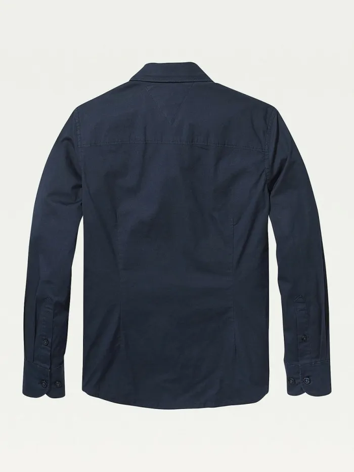 Tommy Hilfiger Slim Fit Stretch Shirt Sky Captain Boys Shirts Fashion