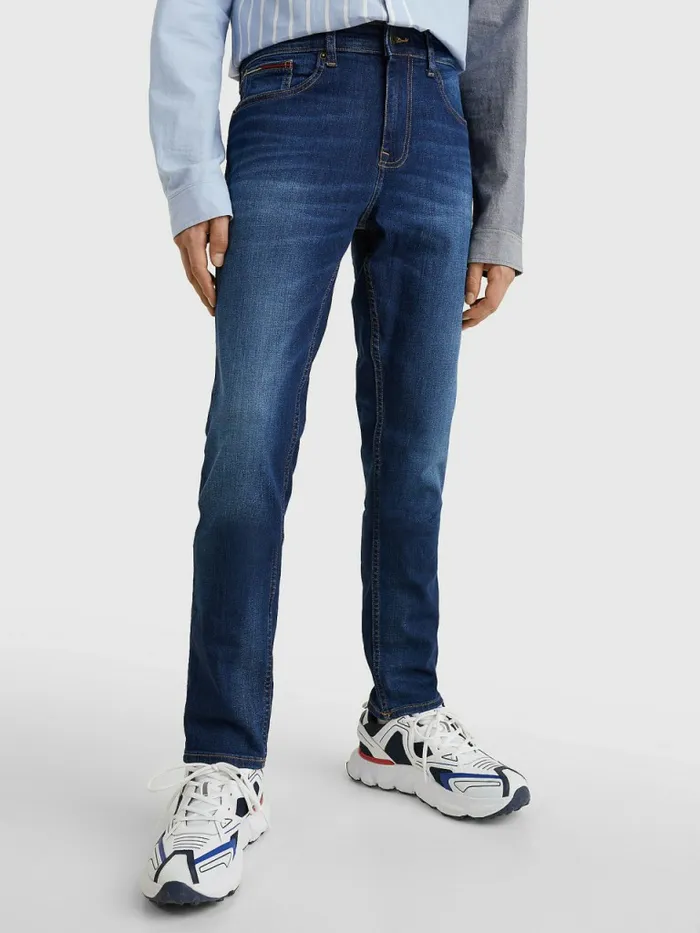 Tommy Hilfiger Slim Fit Tapered Faded Jeans Aspen Dark Blue Stretch Mens Jeans On Sale Tommy Hilfiger Slim Fit Tapered Faded Jeans Aspen Dark Blue Stretch Mens Jeans On Sale
