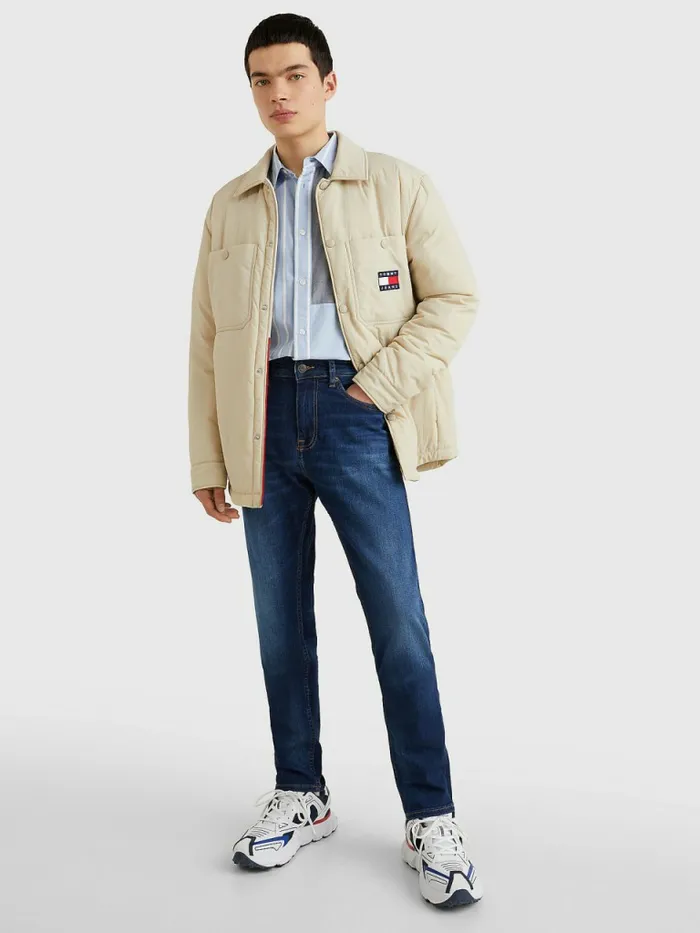 Tommy Hilfiger Slim Fit Tapered Faded Jeans Aspen Dark Blue Stretch Mens Jeans On Sale