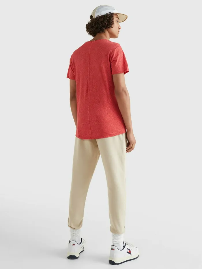 Tommy Hilfiger Slim Fit VNeck TShirt Deep Crimson Mens TShirts Cheap On Sale