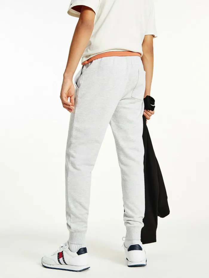 Tommy Hilfiger Slim Fleece Signature Joggers Lt Grey Htr Mens Trousers