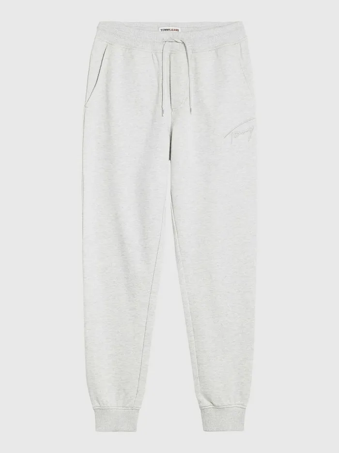 Tommy Hilfiger Slim Fleece Signature Joggers Lt Grey Htr Mens Trousers