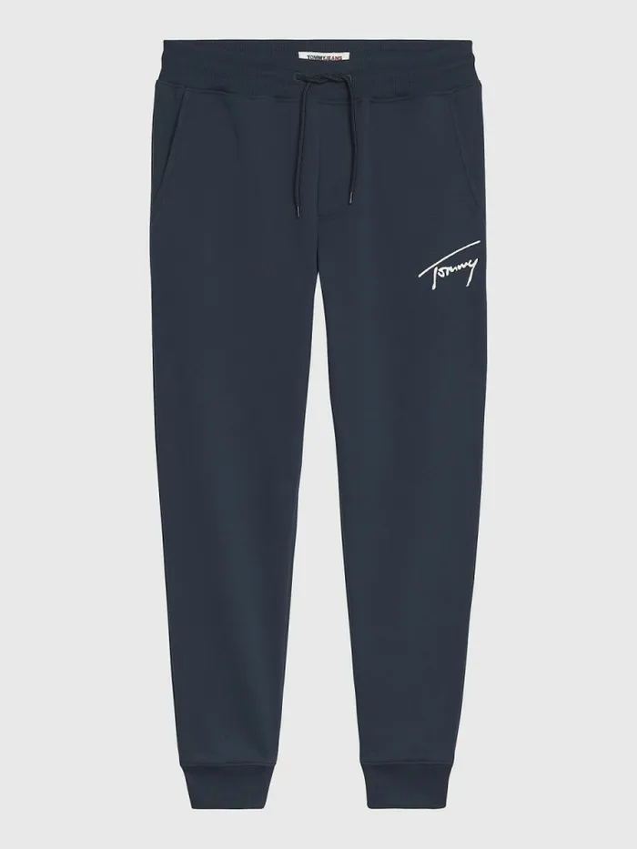 Tommy Hilfiger Slim Fleece Signature Joggers Twilight Navy Mens Trousers