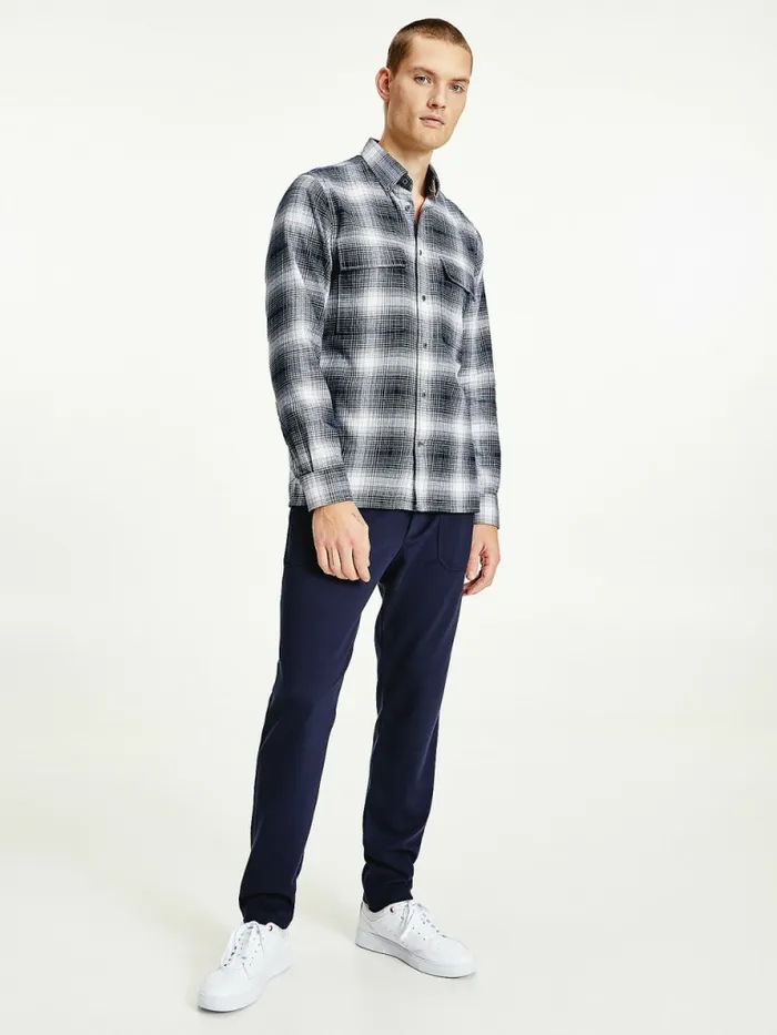 Tommy Hilfiger Slub Shadow Check Regular Fit Shirt BlackMulti Mens Shirts Gift for Friend Tommy Hilfiger Slub Shadow Check Regular Fit Shirt BlackMulti Mens Shirts Gift for Friend