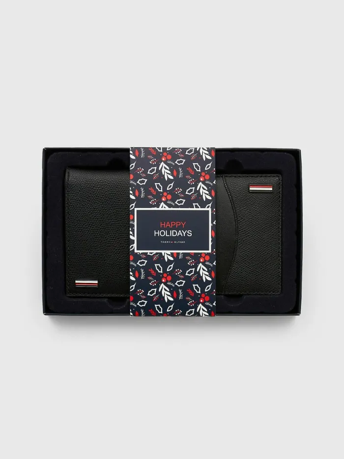 Tommy Hilfiger Small Leather Card Wallet Gift Box Black Mens Wallets and Card Holders Popular