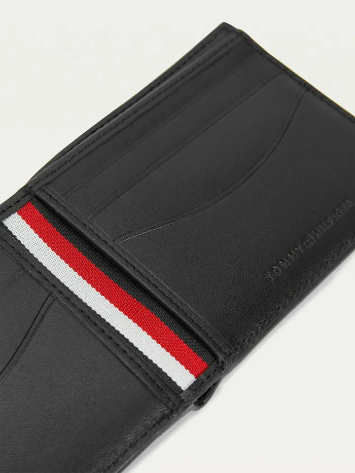 Tommy Hilfiger Small Leather Wallet Key Fob Black Mens Wallets and Card Holders On Sale