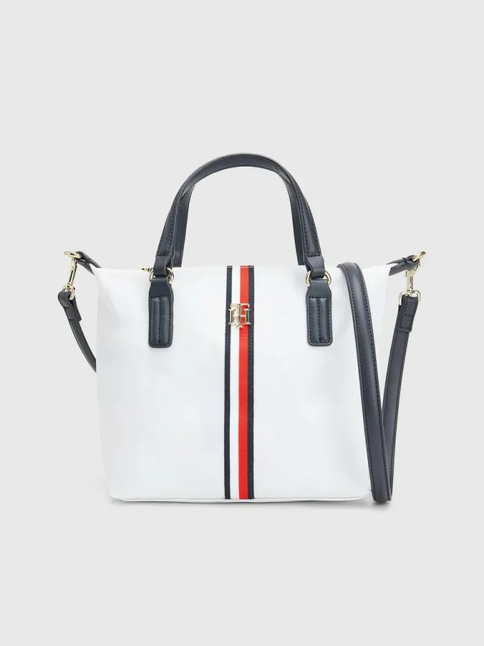 Tommy Hilfiger Small Signature Tote White Corporate Womens Bags On Sale