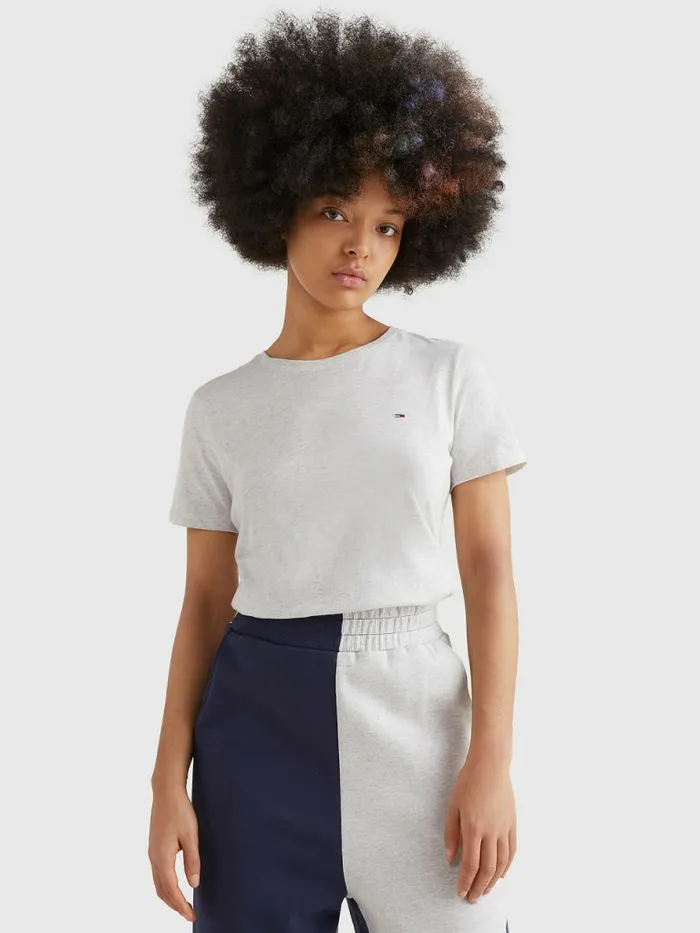 Tommy Hilfiger Soft Jersey TShirt Silver Grey Htr Womens TShirts For Sale