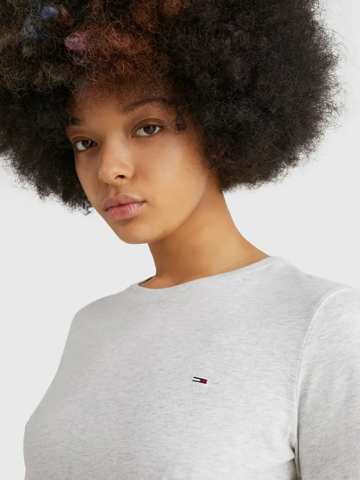 Tommy Hilfiger Soft Jersey TShirt Silver Grey Htr Womens TShirts For Sale