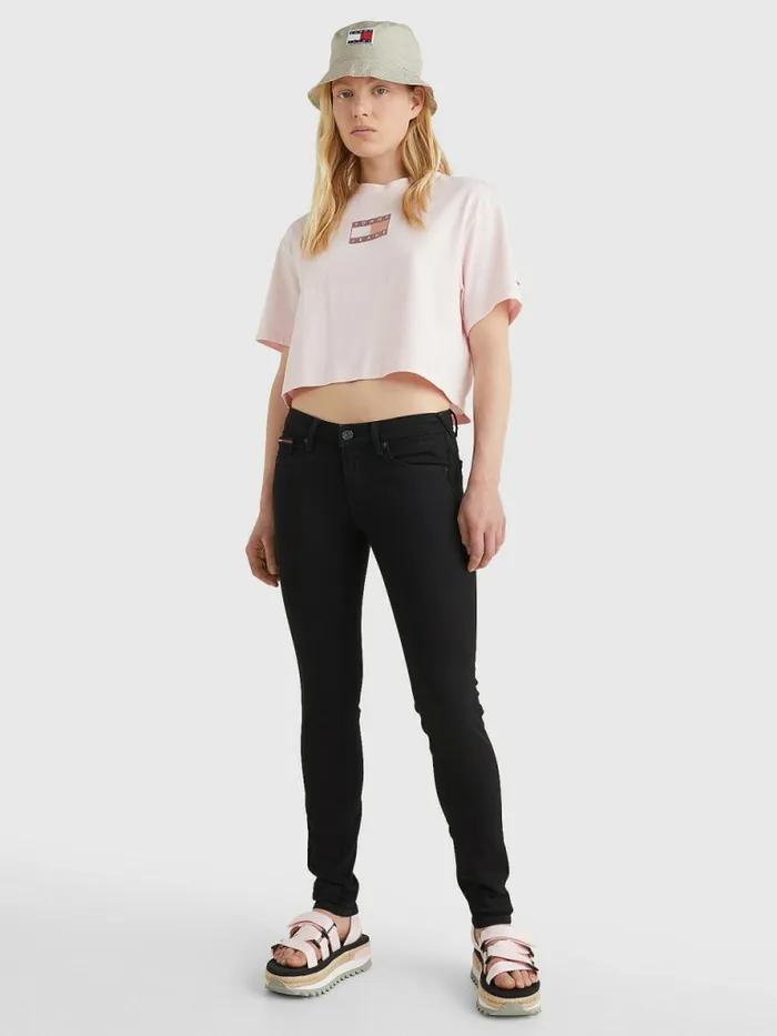 Tommy Hilfiger Sophie Low Rise Skinny Fit Black Jeans Staten Black Stretch Womens Essentials Sale