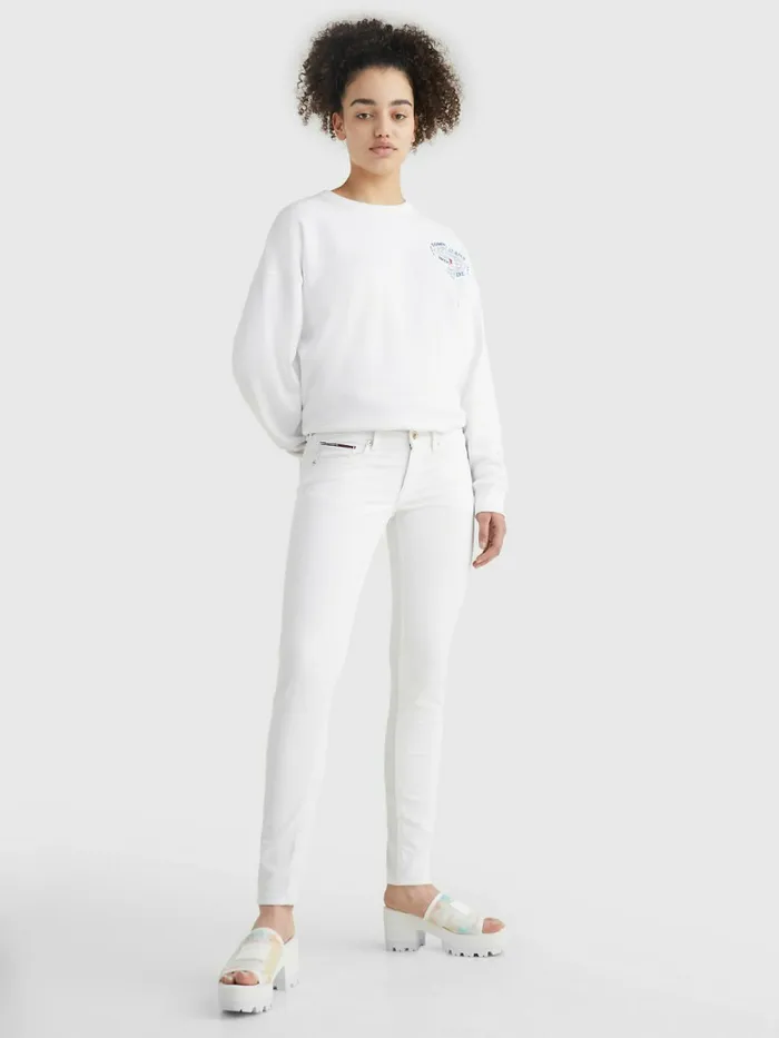 Tommy Hilfiger Sophie Low Rise Skinny White Jeans Denim Color Womens Jeans Fashion