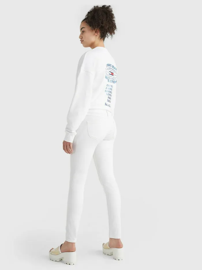Tommy Hilfiger Sophie Low Rise Skinny White Jeans Denim Color Womens Jeans Fashion