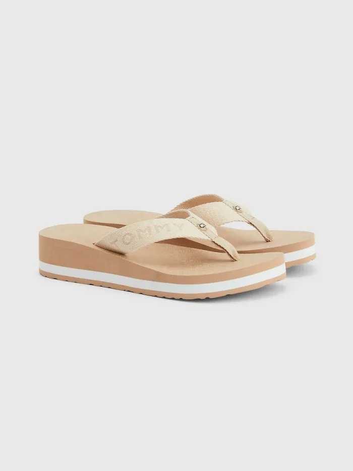 Tommy Hilfiger Sparkle Detail Monogram Print Wedge FlipFlops Sandrift Womens Boots Popular Tommy Hilfiger Sparkle Detail Monogram Print Wedge FlipFlops Sandrift Womens Boots Popular