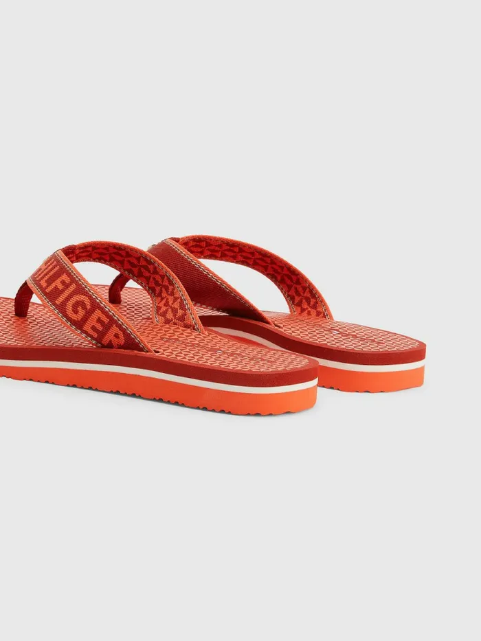 Tommy Hilfiger Sparkle Webbing FlipFlops Cinnabar Red Womens Sandals Fashion