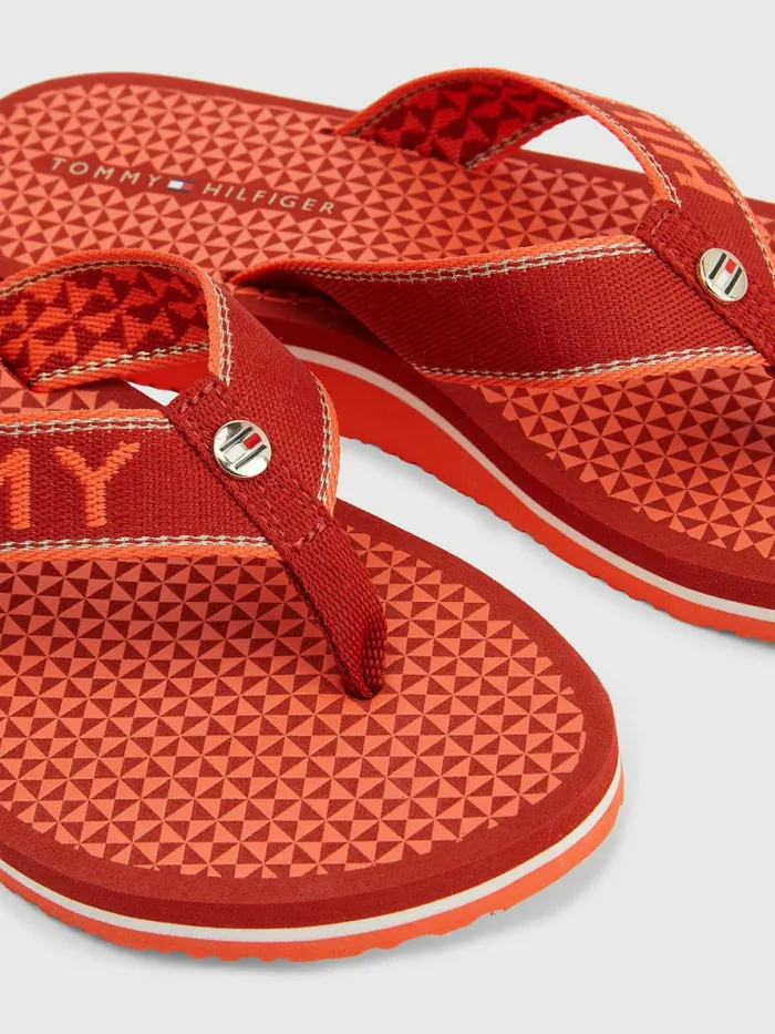 Tommy Hilfiger Sparkle Webbing FlipFlops Cinnabar Red Womens Sandals Fashion