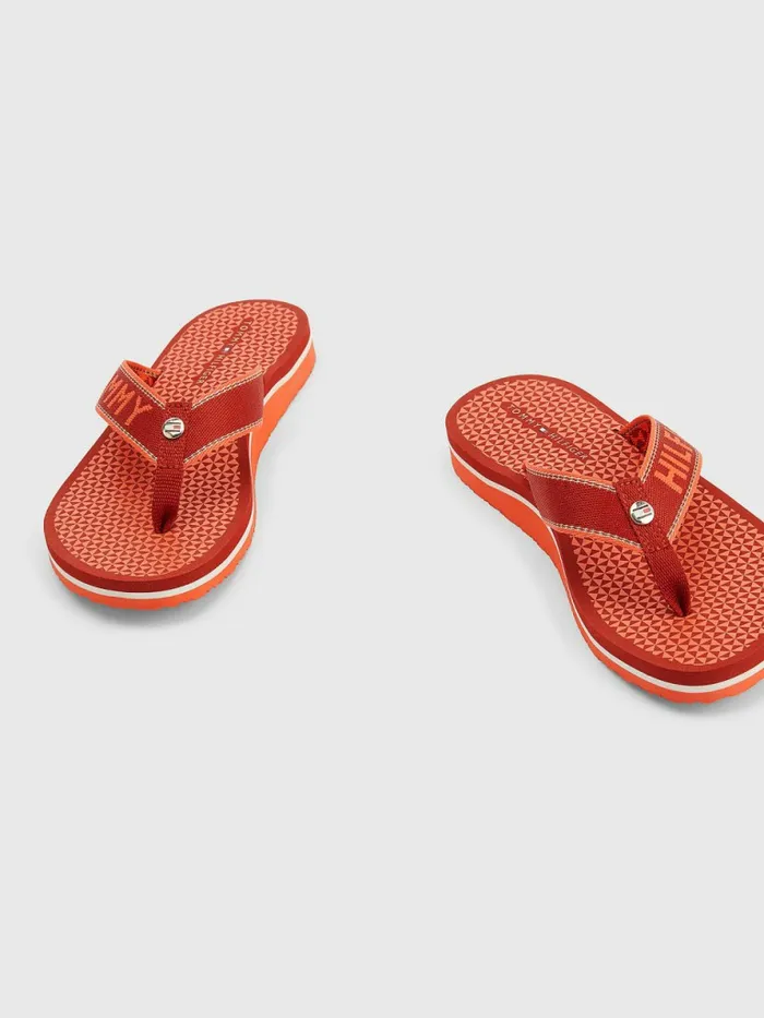 Tommy Hilfiger Sparkle Webbing FlipFlops Cinnabar Red Womens Sandals Fashion