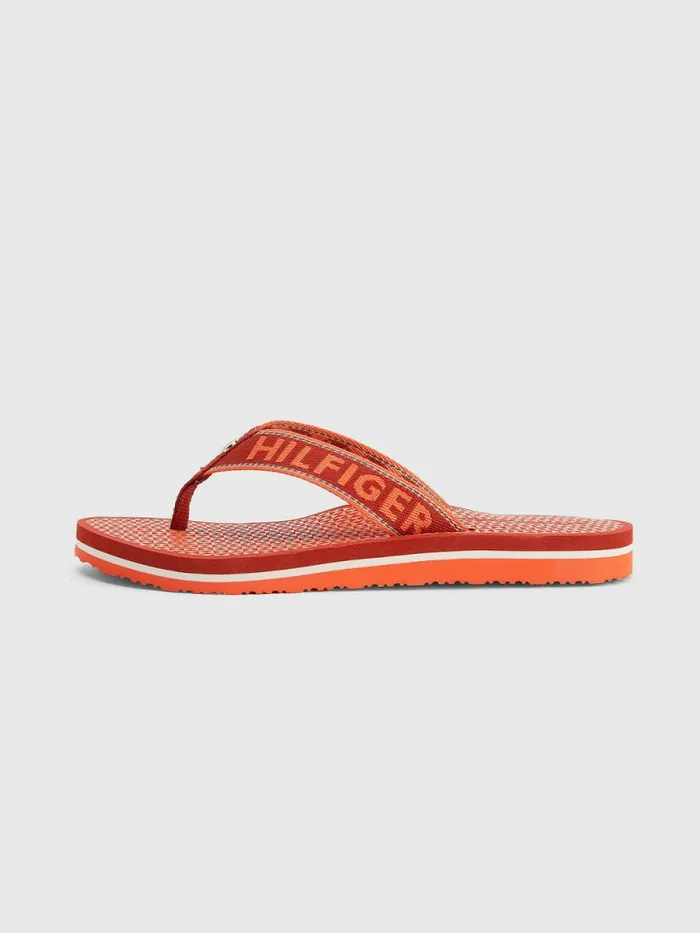 Tommy Hilfiger Sparkle Webbing FlipFlops Cinnabar Red Womens Sandals Fashion