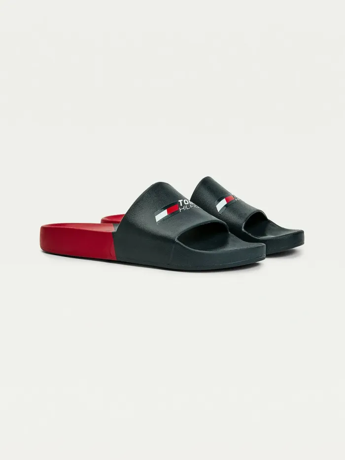 Tommy Hilfiger Sport ColourBlocked Pool Slides Desert Sky Mens Sandals Sliders and Flip Flops Gift Ideas Tommy Hilfiger Sport ColourBlocked Pool Slides Desert Sky Mens Sandals Sliders and Flip Flops Gift Ideas