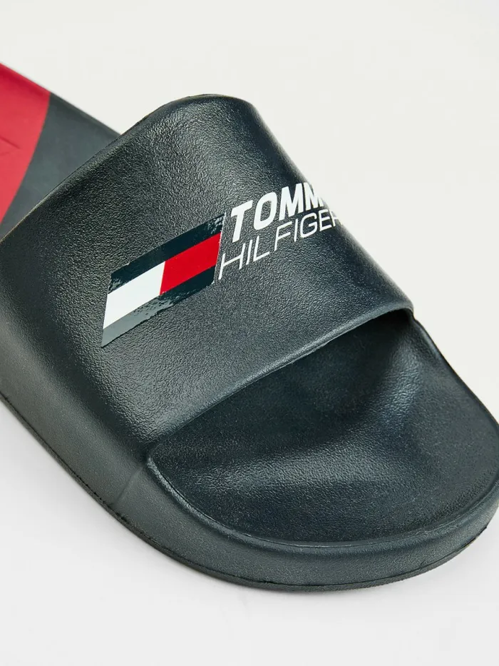 Tommy Hilfiger Sport ColourBlocked Pool Slides Desert Sky Mens Sandals Sliders and Flip Flops Gift Ideas