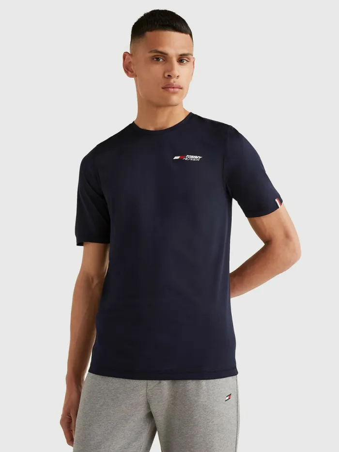 Tommy Hilfiger Sport Essential Logo Training TShirt Desert Sky Mens TShirts Popular Tommy Hilfiger Sport Essential Logo Training TShirt Desert Sky Mens TShirts Popular