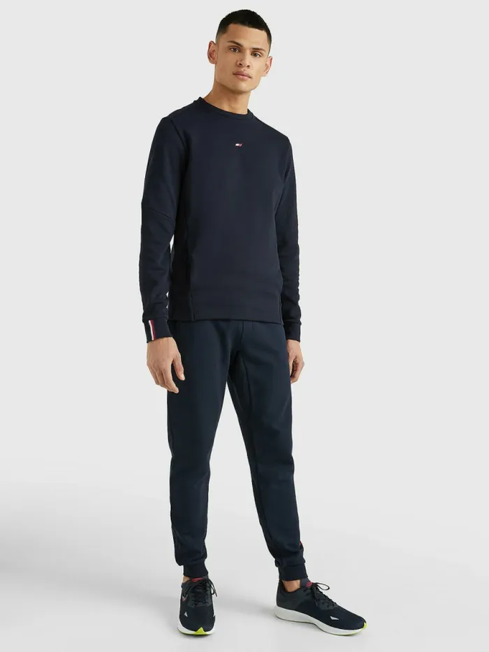 Tommy Hilfiger Sport Essential Organic Cotton Sweatshirt Desert Sky Mens Sweatshirts and Hoodies Fashion