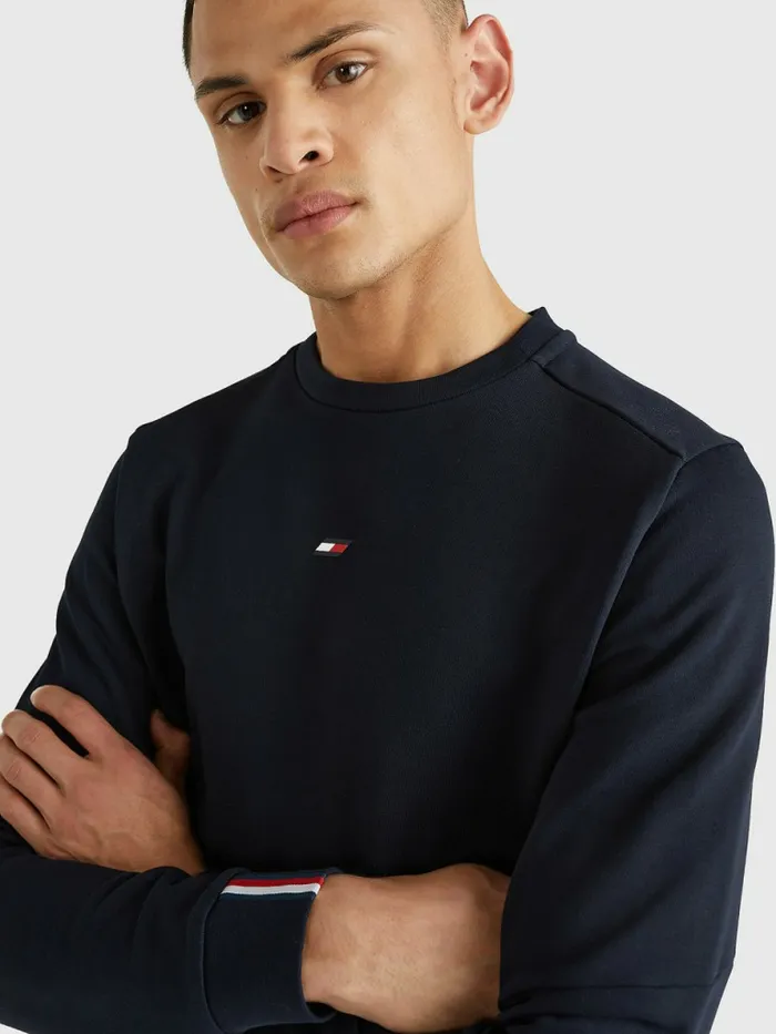 Tommy Hilfiger Sport Essential Organic Cotton Sweatshirt Desert Sky Mens Sweatshirts and Hoodies Fashion