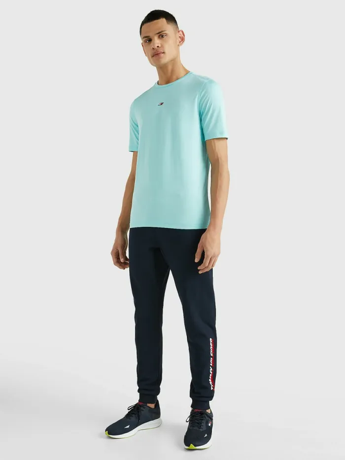 Tommy Hilfiger Sport Essential Slim Fit Recycled TShirt Arctic Aqua Mens TShirts Gift Ideas