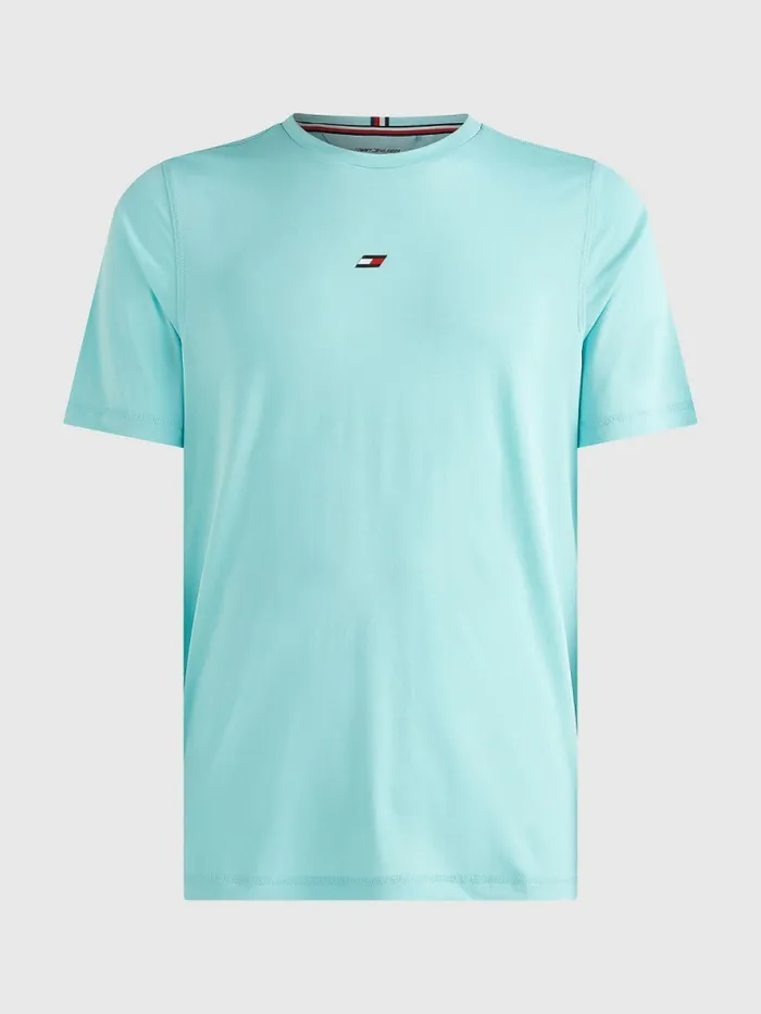 Tommy Hilfiger Sport Essential Slim Fit Recycled TShirt Arctic Aqua Mens TShirts Gift Ideas