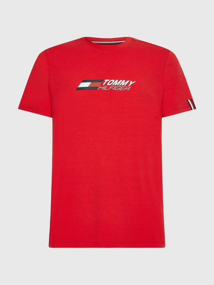 Tommy Hilfiger Sport Essential Th Cool Logo TShirt Primary Red Mens Tommy Hilfiger Sport